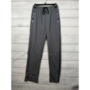 New Sport Gray Athletic Track Pants Drawstring Zip Pockets Approx Small 4508